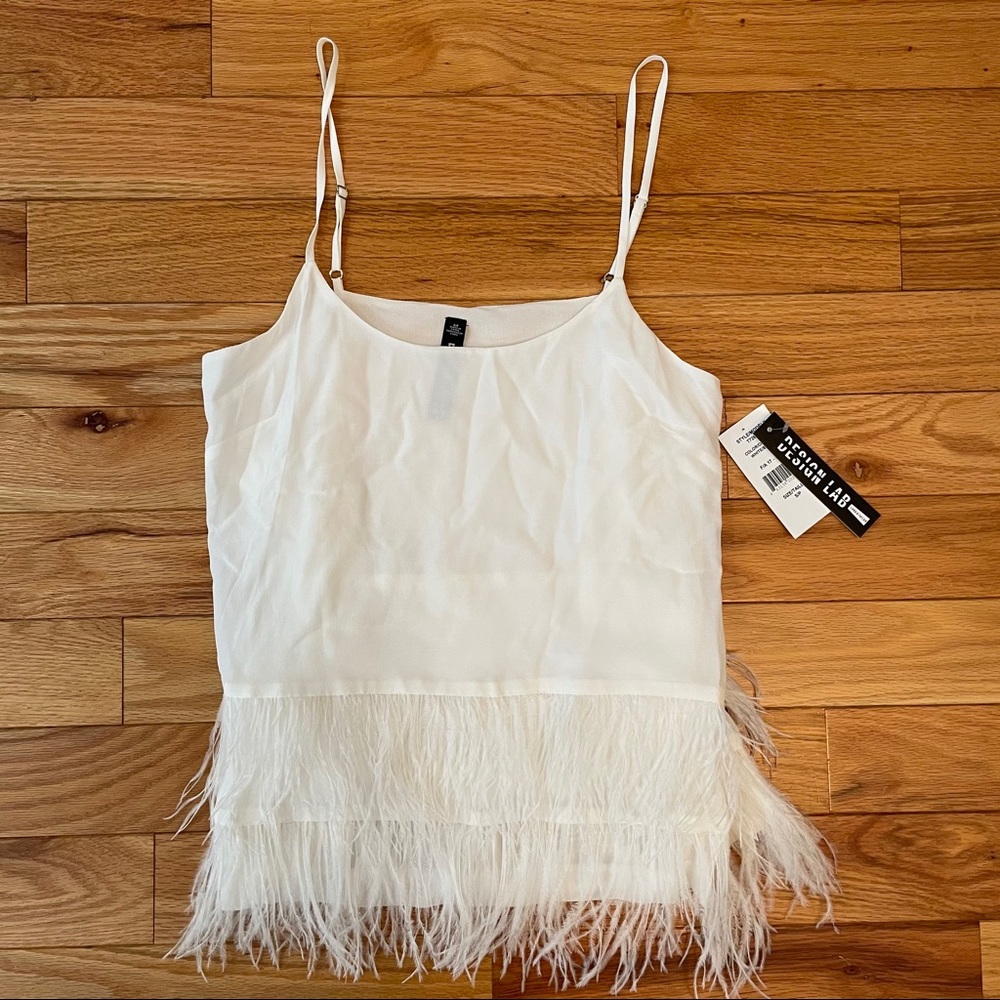 DESIGN LAB White Feather Top